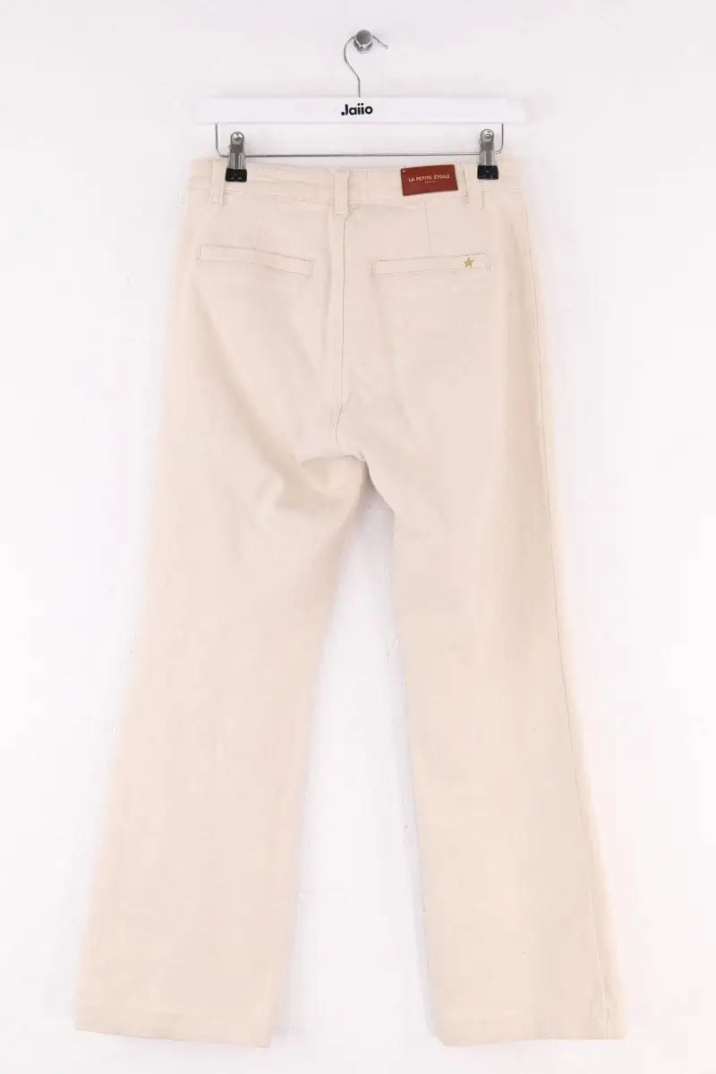 Pantalon droit La Petite Étoile Ecru en Coton