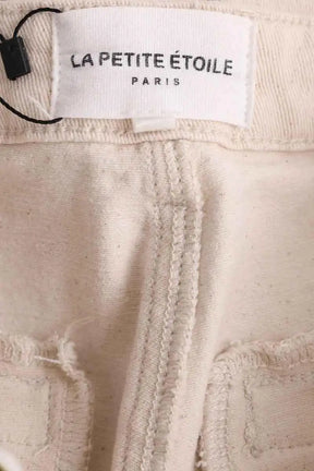 Pantalon droit La Petite Étoile Ecru en Coton