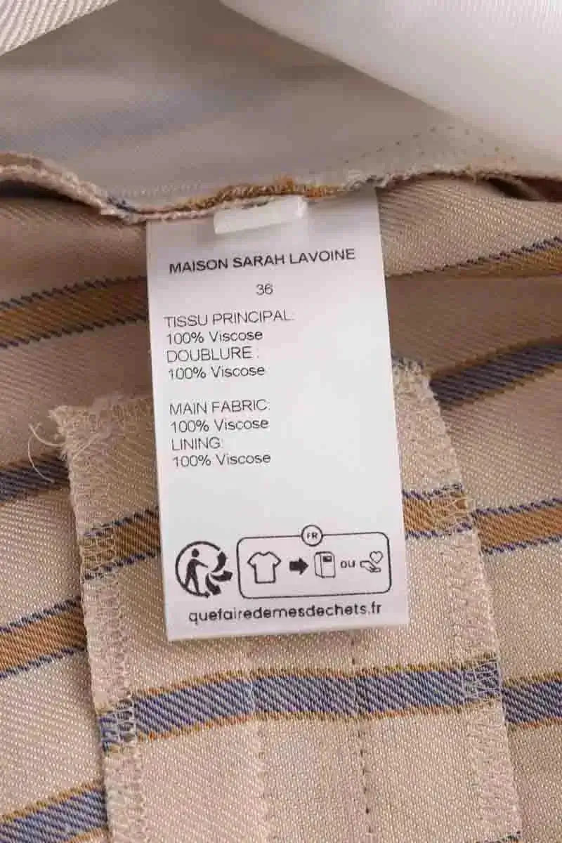 Pantalon droit Maison Sarah Lavoine Beige en Viscose