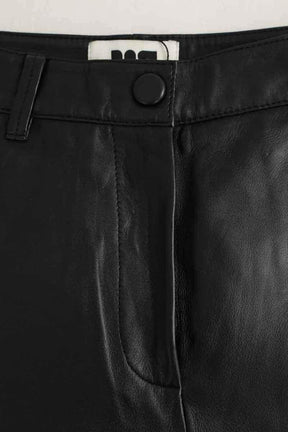 Pantalon droit Maison Standards Noir en Cuir