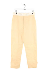 Pantalon droit Maison Ullens Beige en Cuir, taille M - Seconde Main