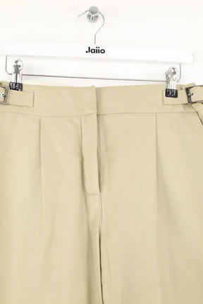 Pantalon droit Maison Ullens Ecru en Cuir