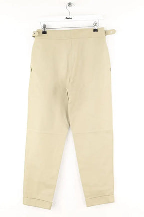Pantalon droit Maison Ullens Ecru en Cuir