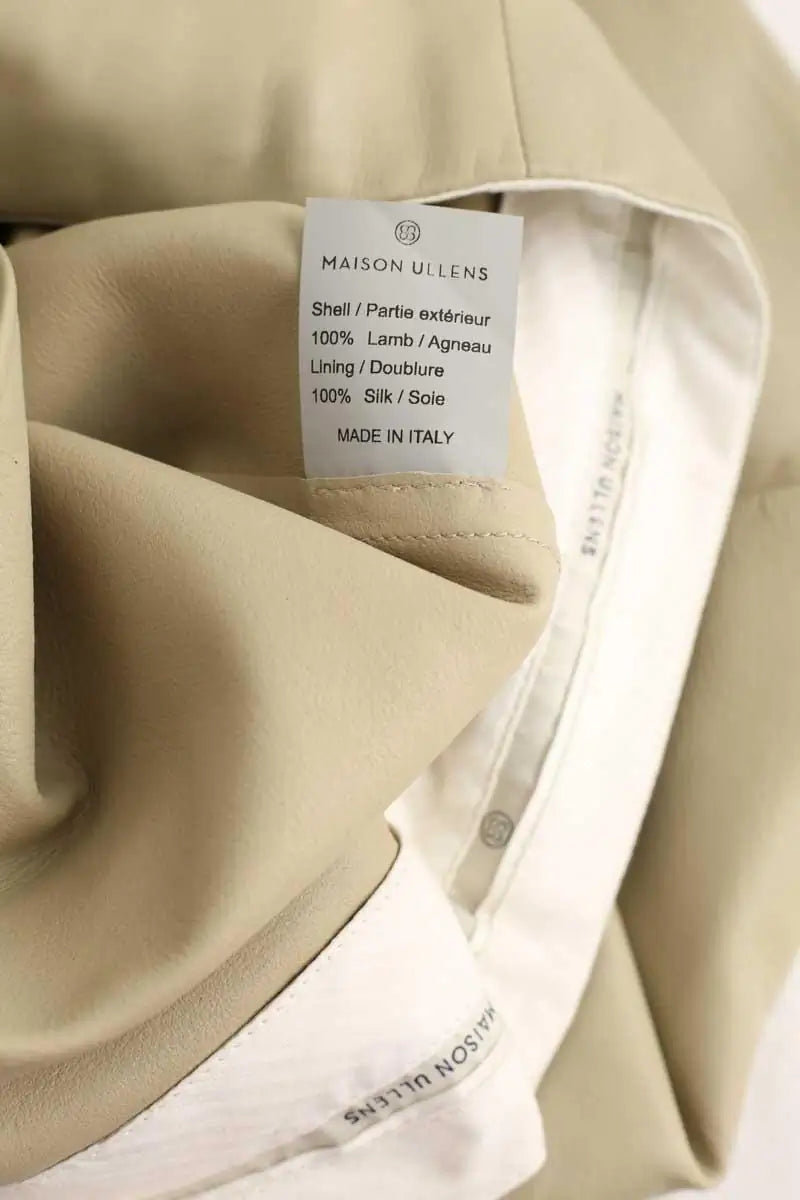 Pantalon droit Maison Ullens Ecru en Cuir