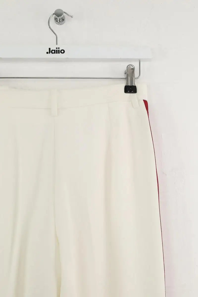 Pantalon droit Maje Blanc en Polyester