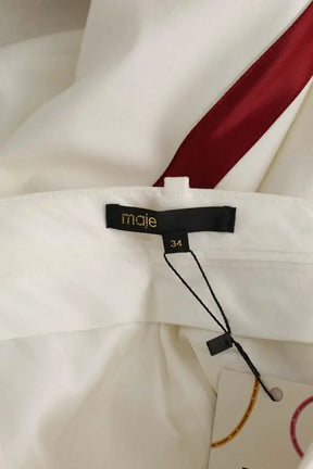 Pantalon droit Maje Blanc en Polyester
