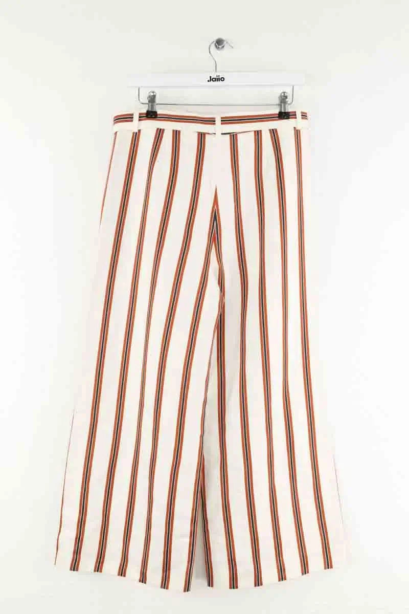 Pantalon droit Maje Blanc en Viscose