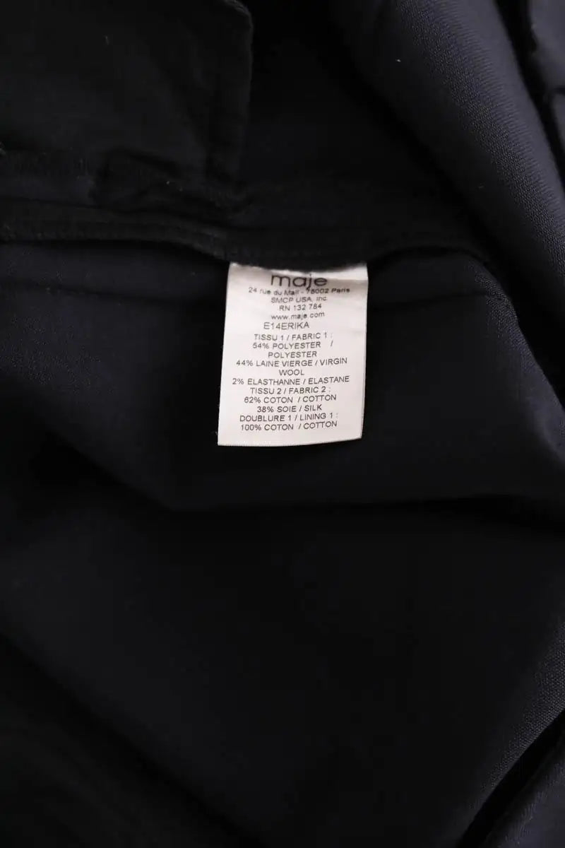 Pantalon droit Maje Erika Noir en Synthétique
