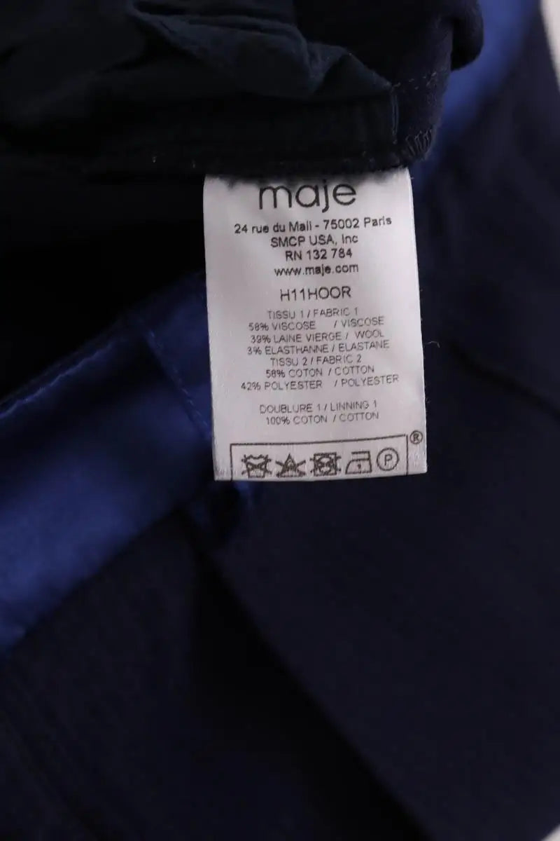 Pantalon droit Maje Marine en Viscose
