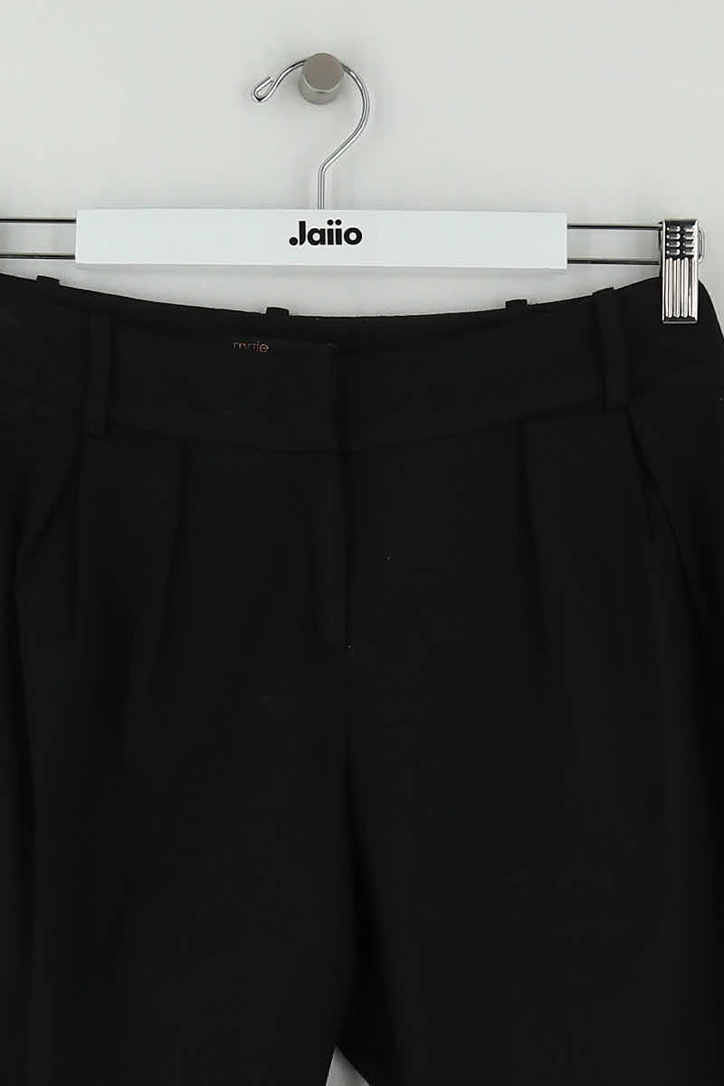 Pantalon droit Maje Noir en Laine