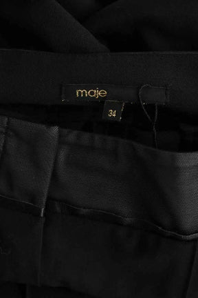 Pantalon droit Maje Noir en Laine