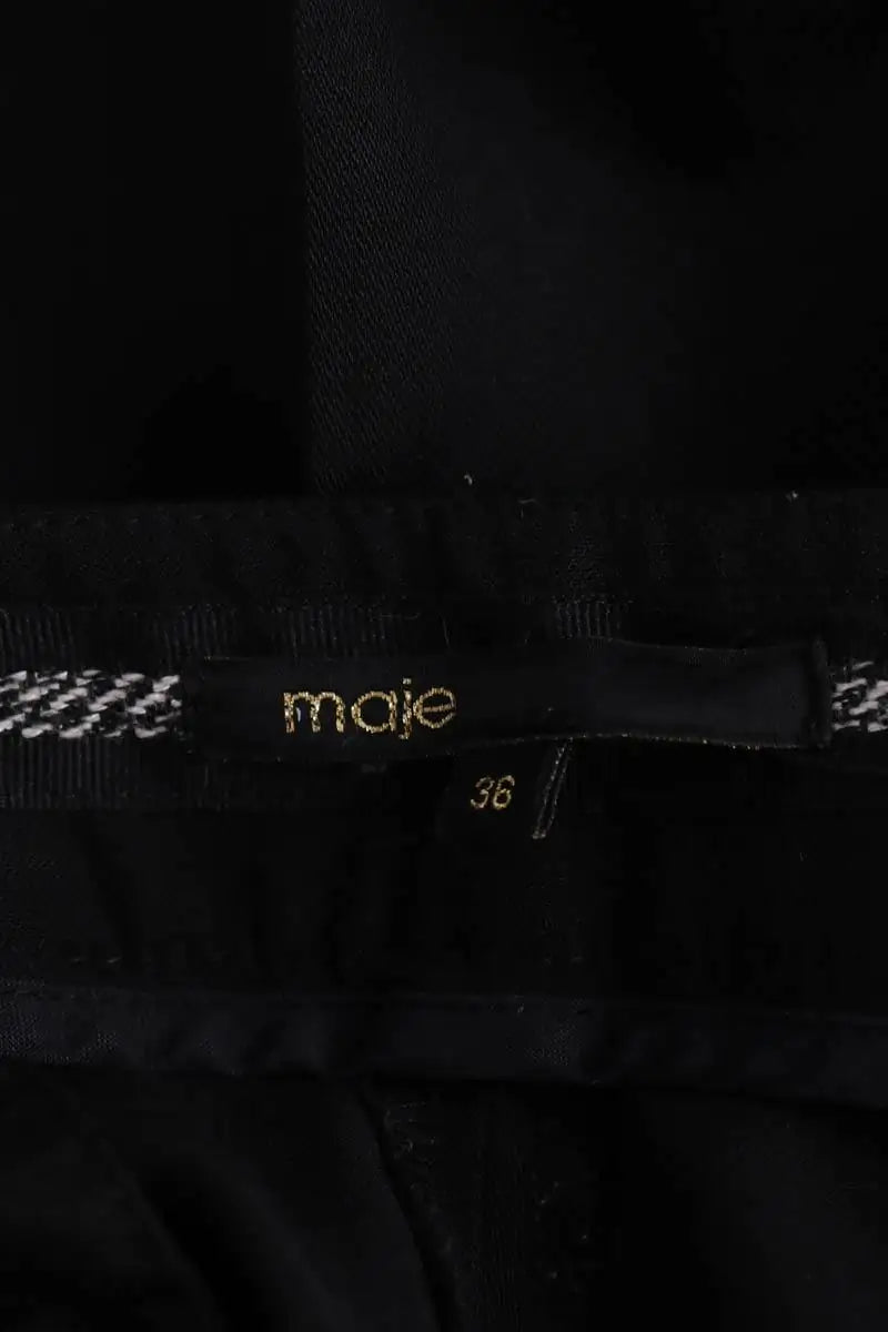 Pantalon droit Maje Noir en Synthétique