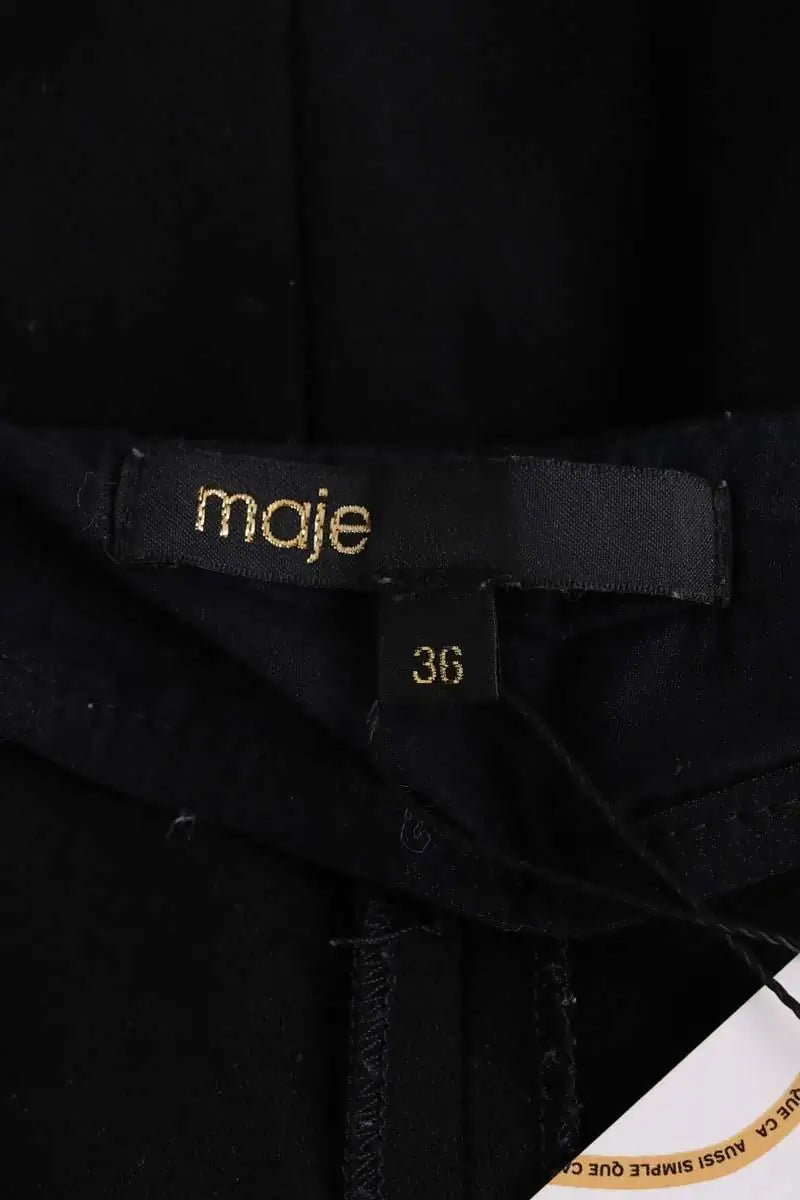 Pantalon droit Maje Noir en Synthétique