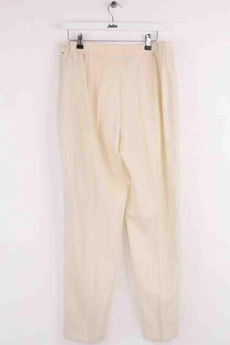 Pantalon droit Marina Rinaldi Ecru en Laine
