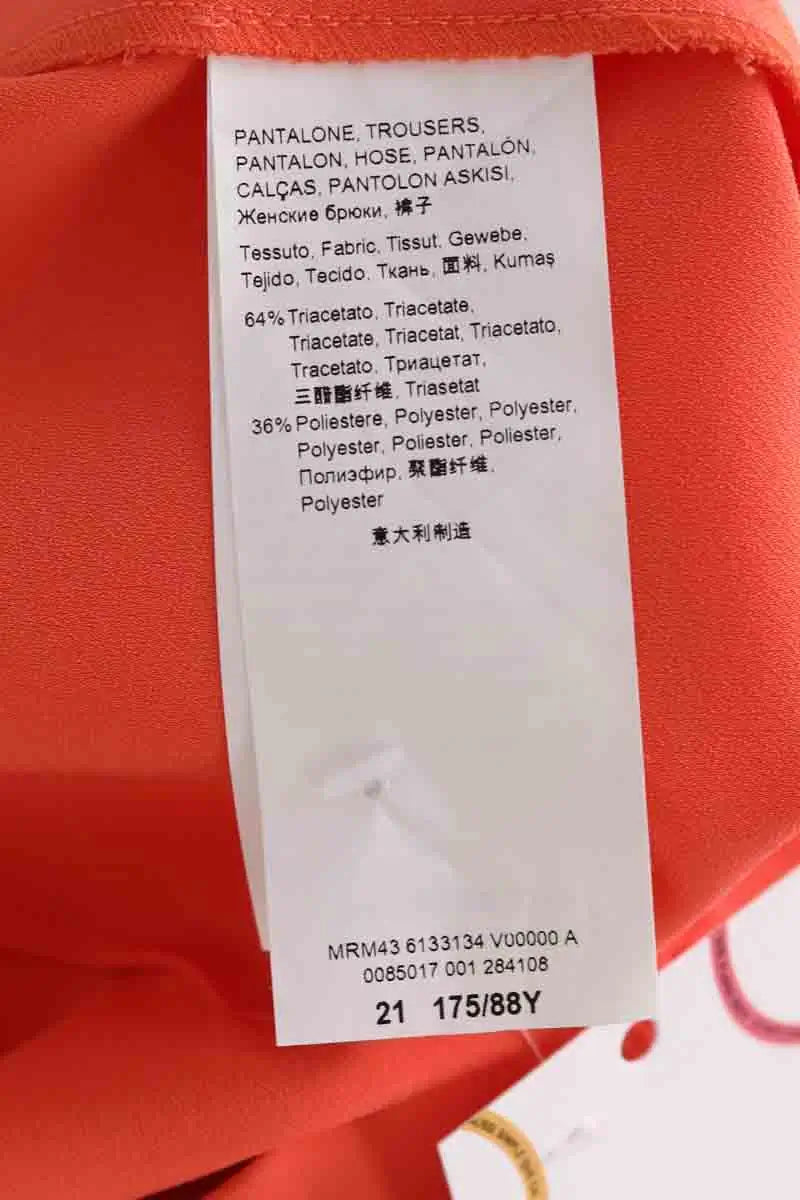 Pantalon droit Marina Rinaldi Orange en Synthétique