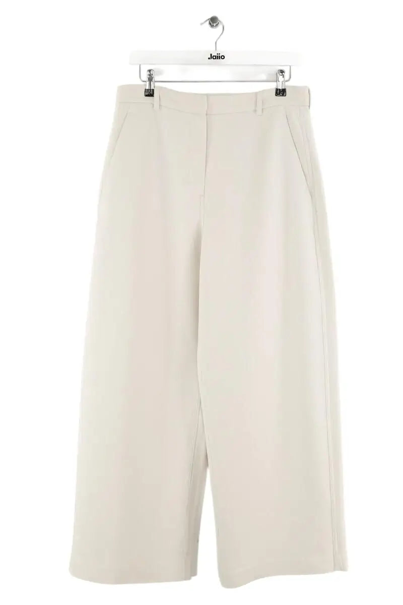 Pantalon droit Max Mara Ecru en Coton, taille L - Seconde Main