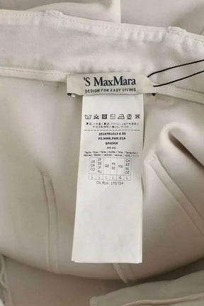 Pantalon droit Max Mara Ecru en Coton