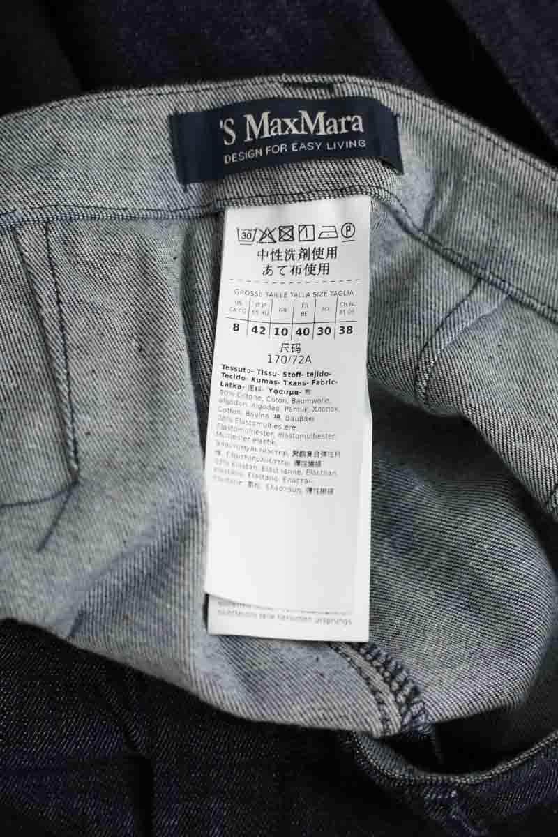 Pantalon droit Max Mara Marine en Coton