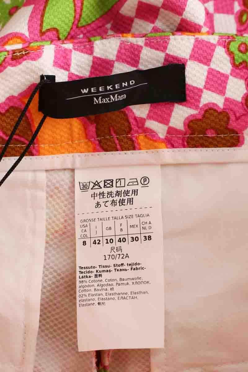 Pantalon droit Max Mara Multicolore en Coton