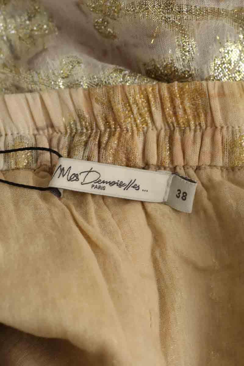 Pantalon droit Mes Demoiselles Attila Doré en Viscose