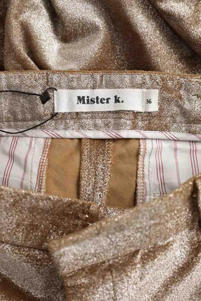 Pantalon droit Mister K Doré en Coton