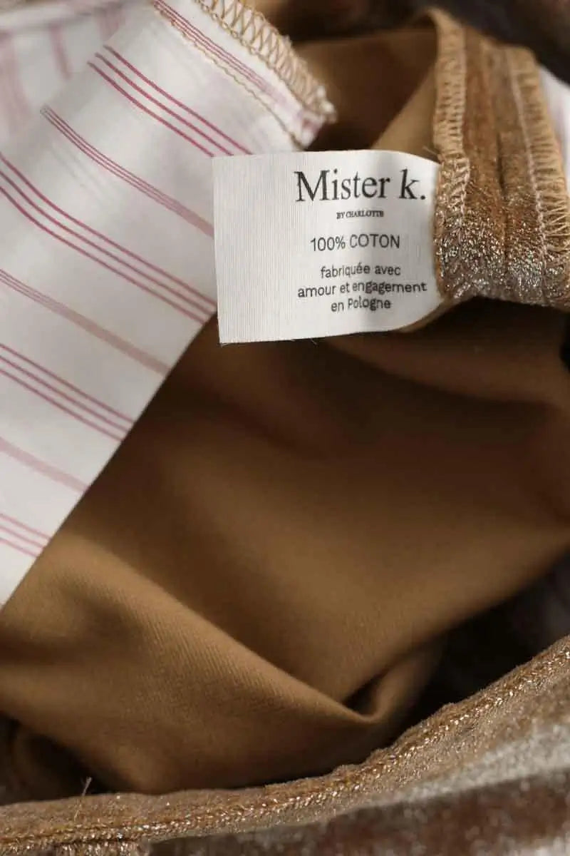 Pantalon droit Mister K Doré en Coton