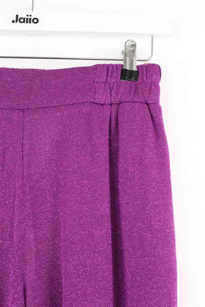 Pantalon droit Momoni Baccarat Violet en Synthétique