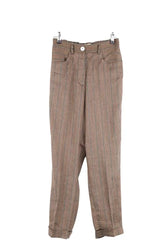 Pantalon droit Momoni Marron en Lin, taille XS - Seconde Main
