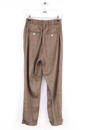 Pantalon droit Momoni Marron en Lin