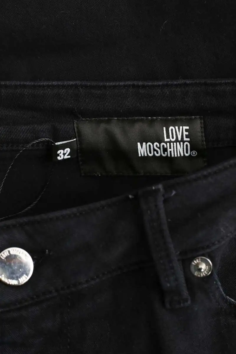 Pantalon droit Moschino Noir en Coton