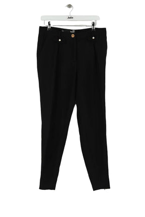 Pantalon droit Moschino Noir en Lin, taille L - Seconde Main