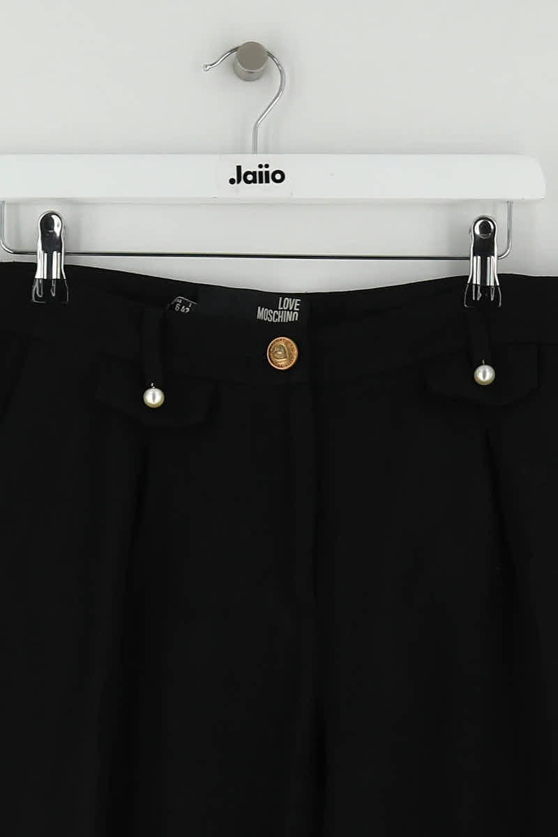 Pantalon droit Moschino Noir en Lin