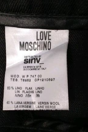 Pantalon droit Moschino Noir en Lin