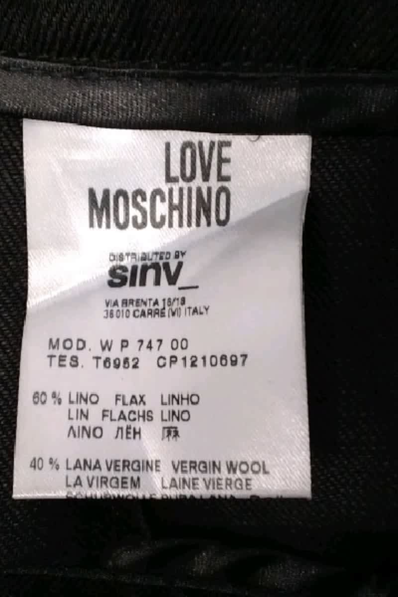 Pantalon droit Moschino Noir en Lin
