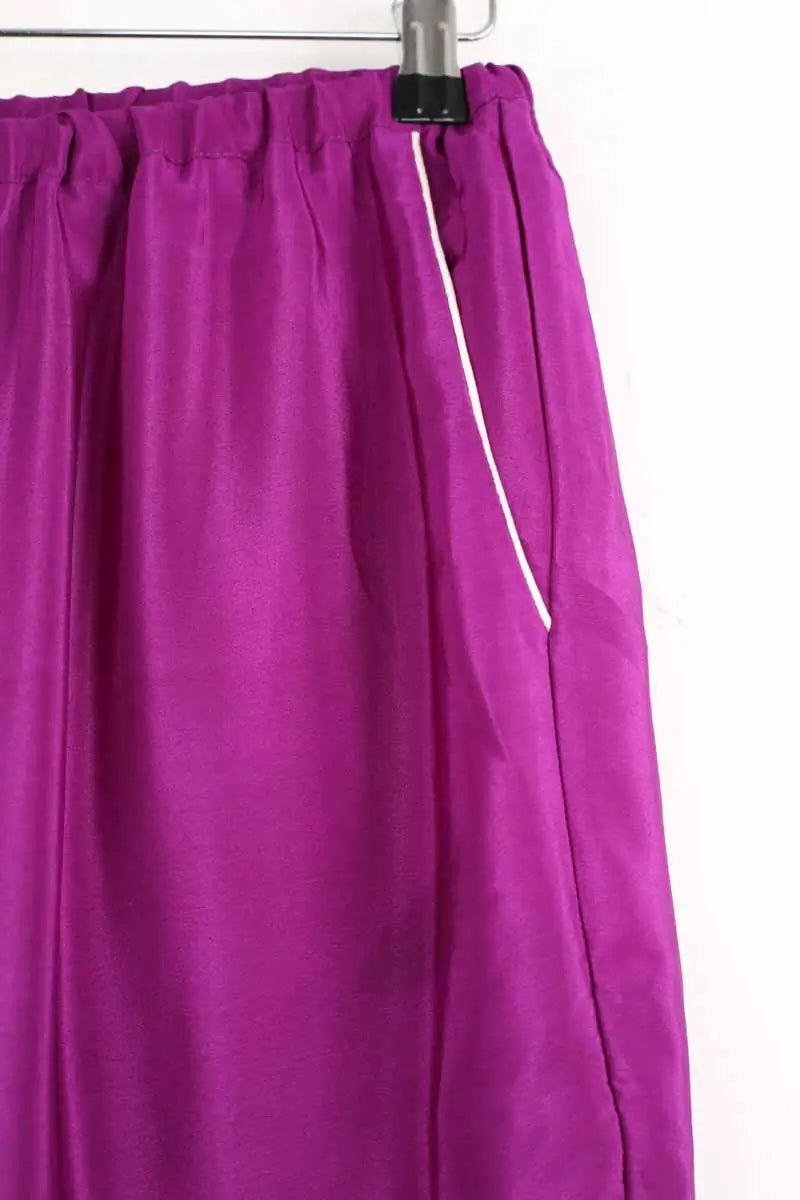 Pantalon droit Mow Violet en Soie