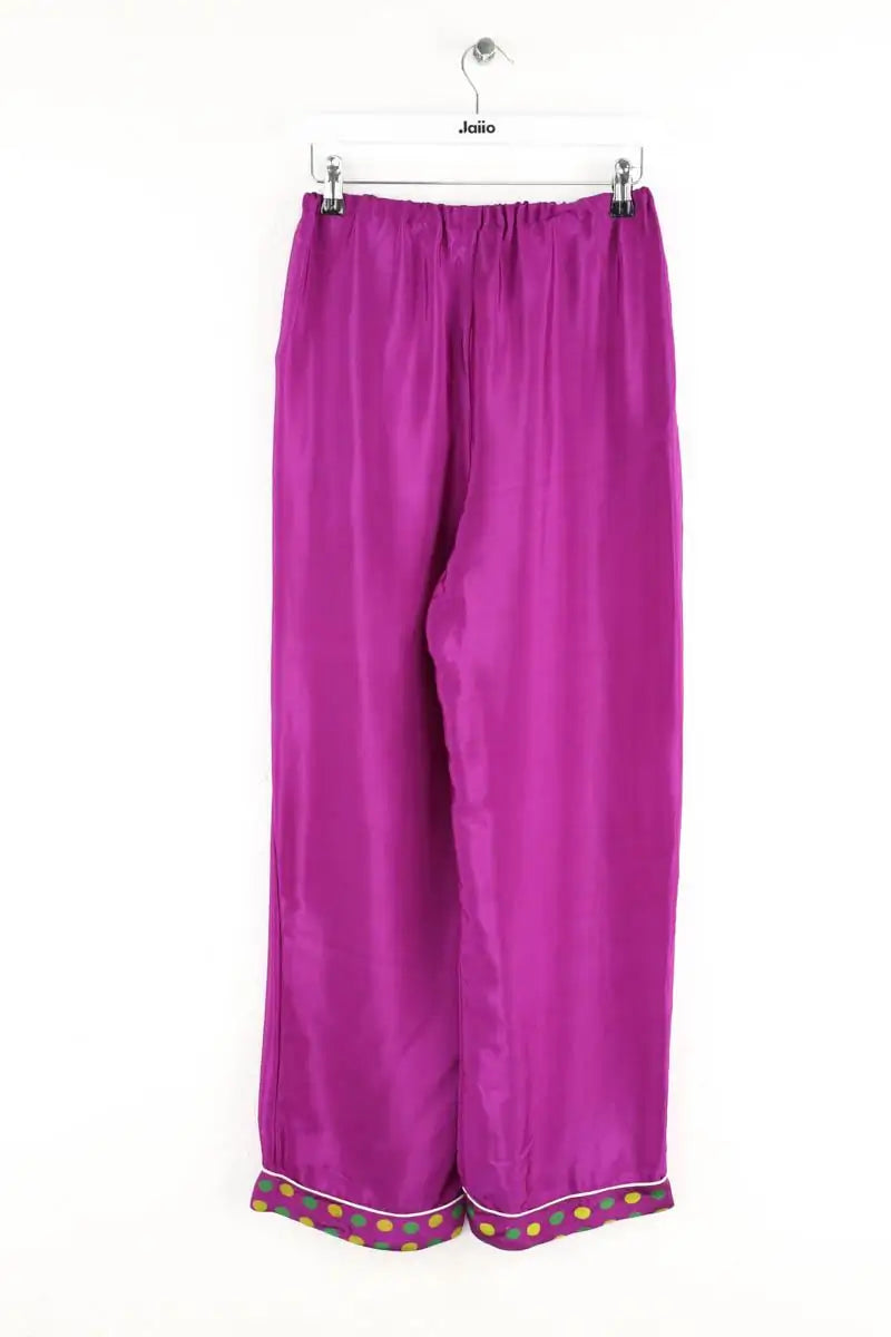 Pantalon droit Mow Violet en Soie