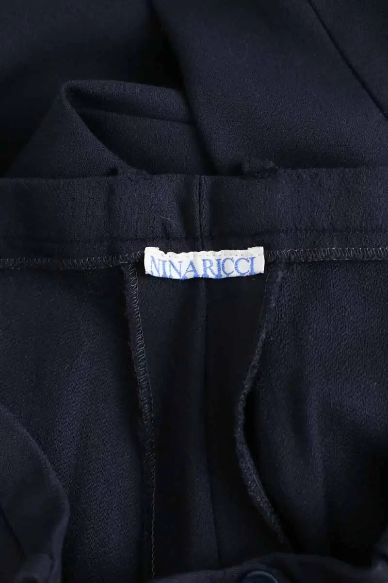 Pantalon droit Nina Ricci Marine en Polyester