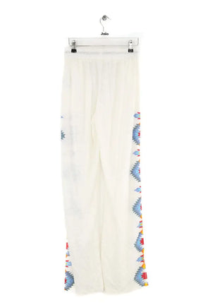 Pantalon droit Notshy Blanc en Lin