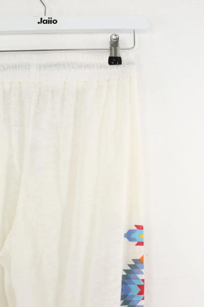 Pantalon droit Notshy Blanc en Lin