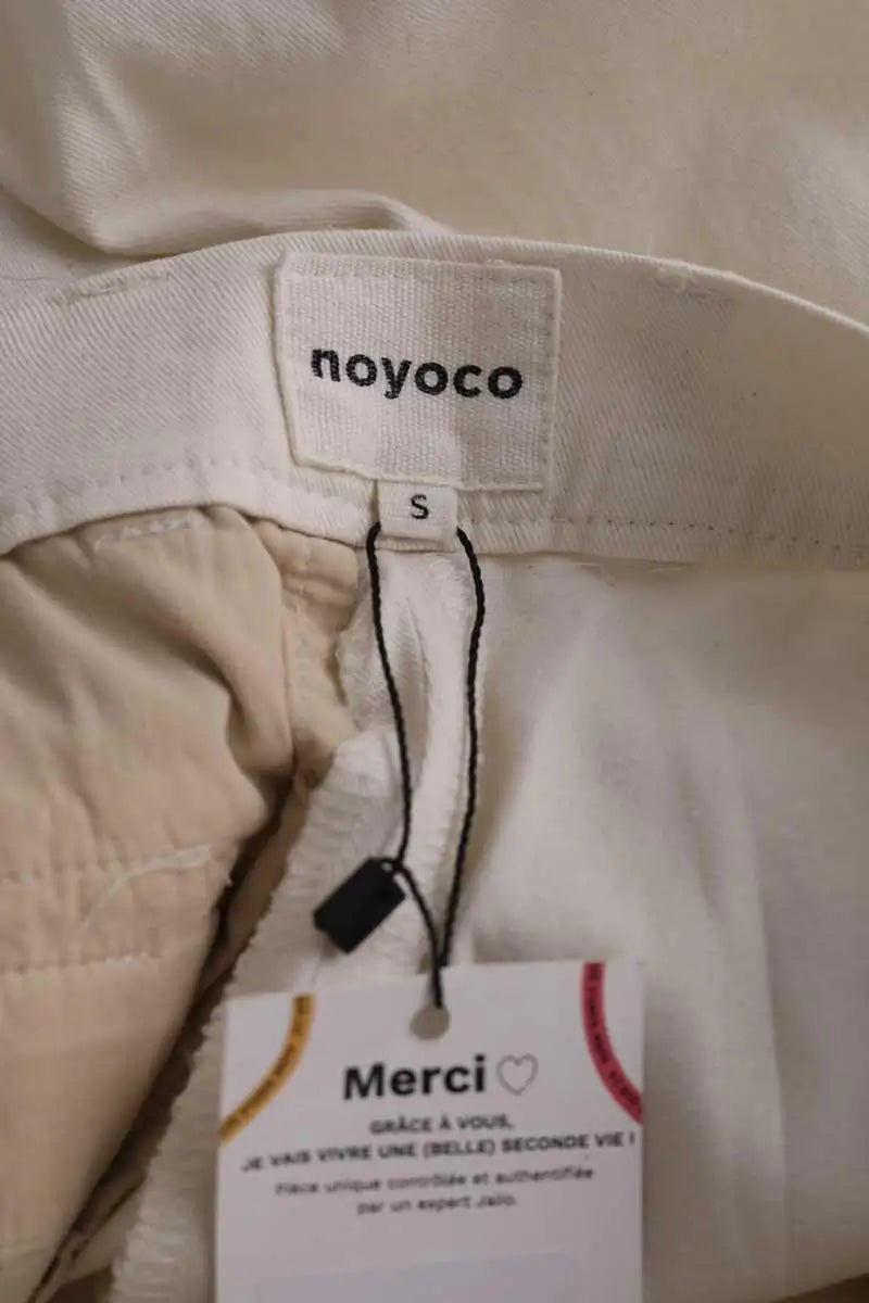Pantalon droit Noyoco Blanc en Coton