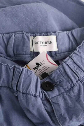 Pantalon droit Octobre Bleu en Lin