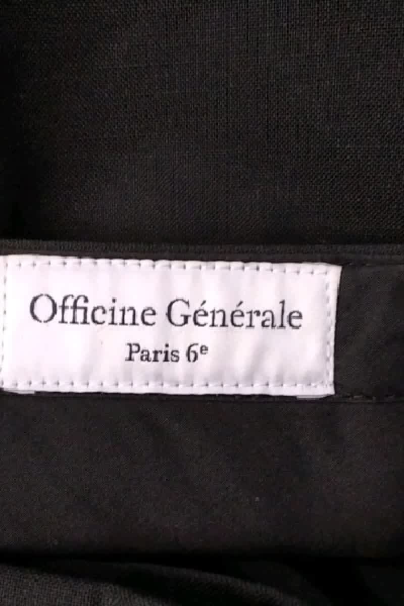 Pantalon droit Officine Générale Noir en Laine