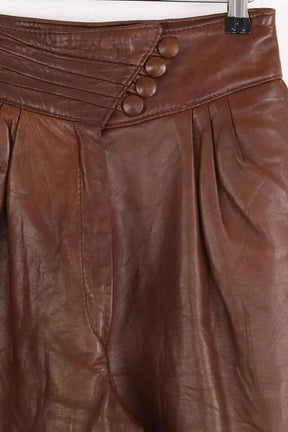 Pantalon droit Other Brand Marron en Cuir