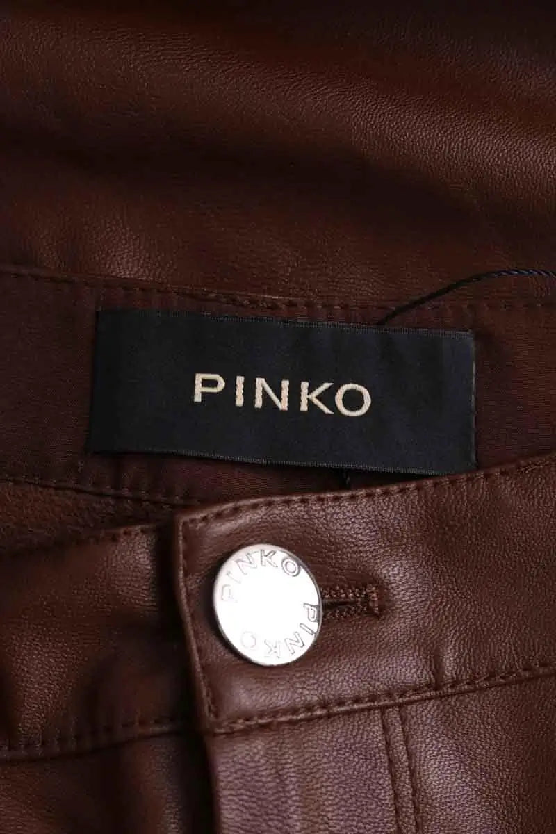 Pantalon droit Pinko Marron en Synthétique