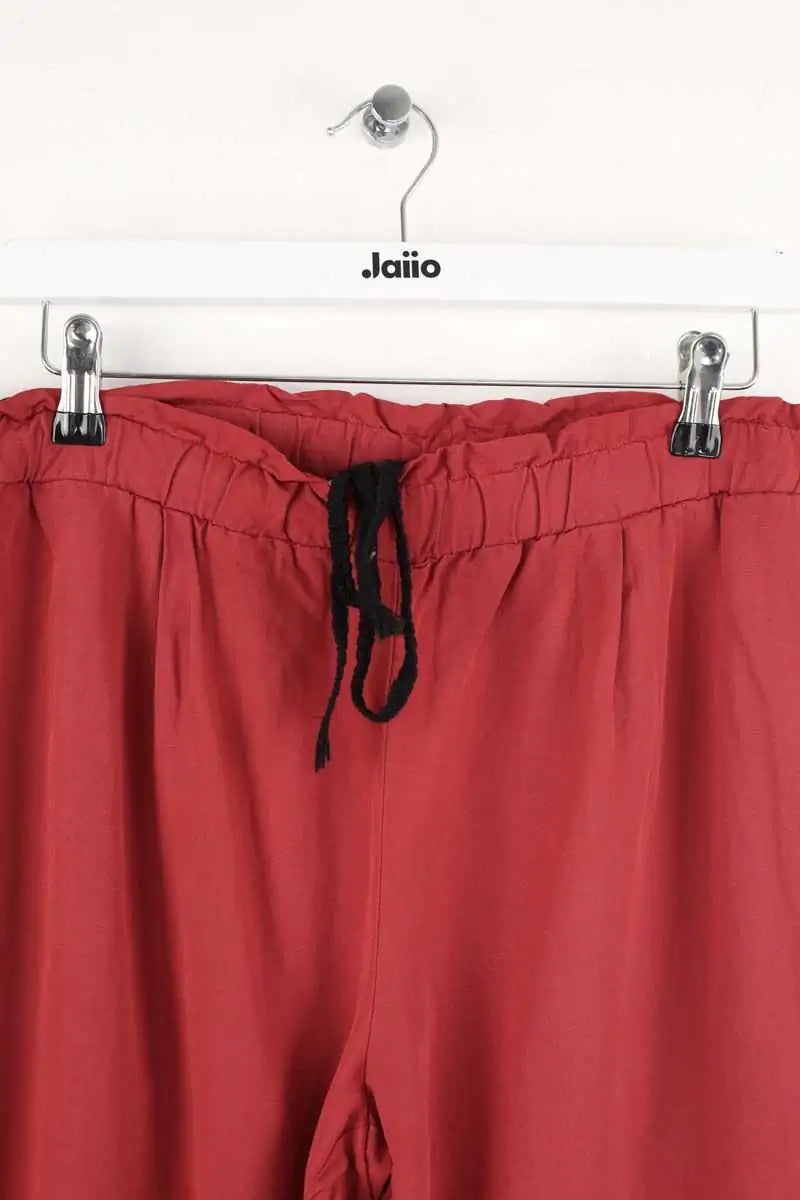 Pantalon droit Pomandère Rouge en Viscose