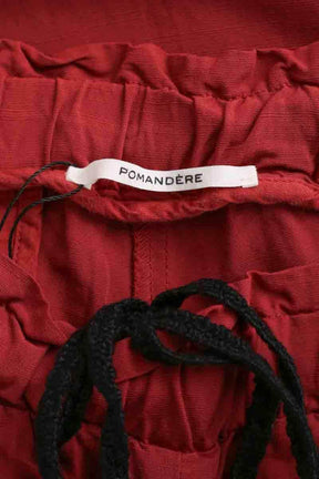Pantalon droit Pomandère Rouge en Viscose