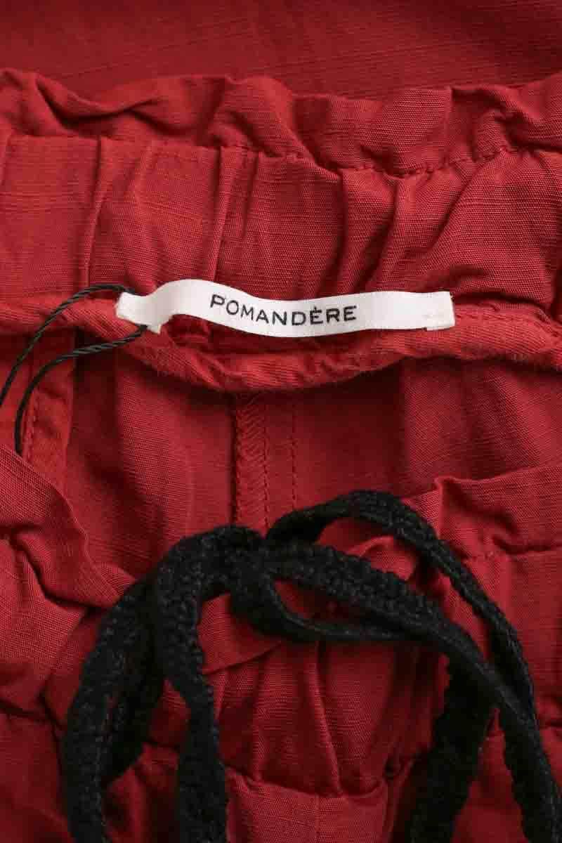 Pantalon droit Pomandère Rouge en Viscose
