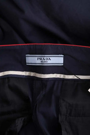 Pantalon droit Prada Bleu en Synthétique