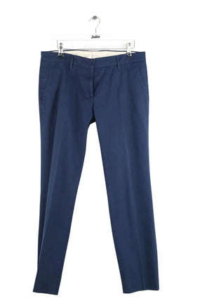 Pantalon droit Prada Marine en Coton, taille L - Seconde Main