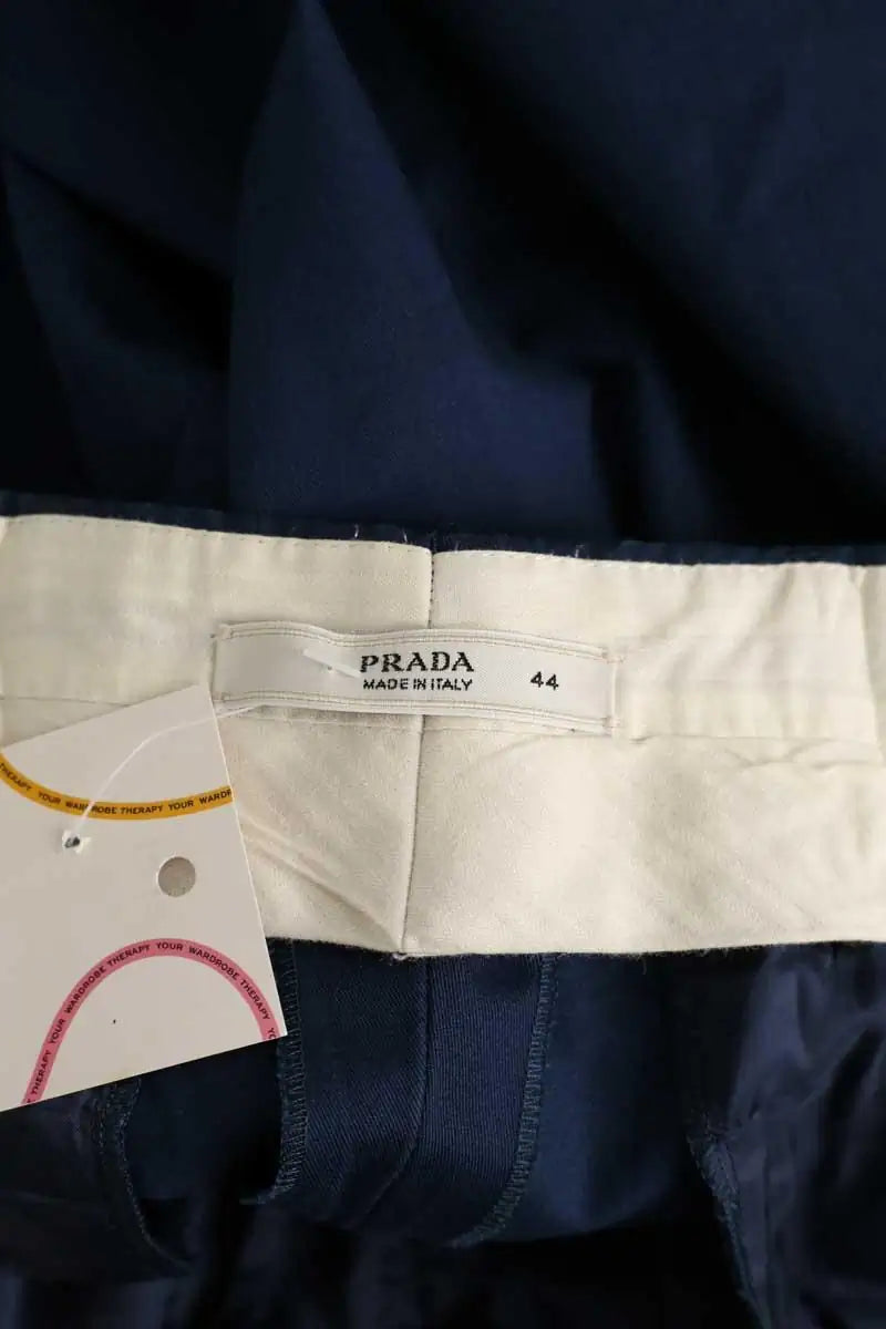 Pantalon droit Prada Marine en Coton